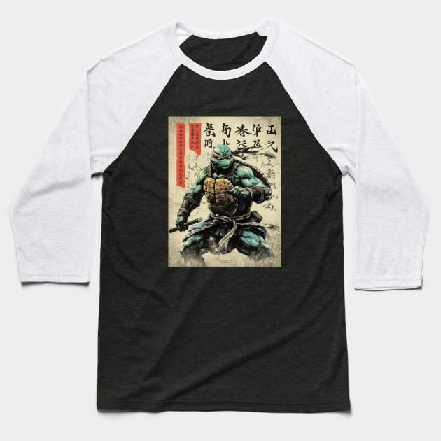 Vintage Japanese Ninja Turtle Baseball T-Shirt by obstinator